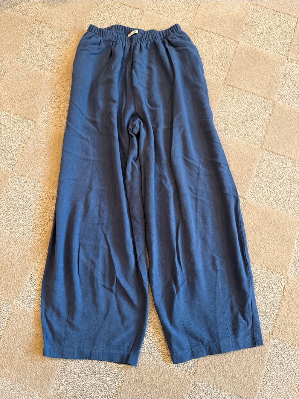 Barrel Leg Navy Women’s Pants with Elastic Waist